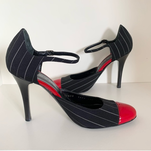 Casadei pinstripe cap toe heel made in Italy - Picture 11 of 16